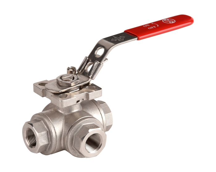 Stainless steel ball valve 781 3 way T-port BSP 1/4''